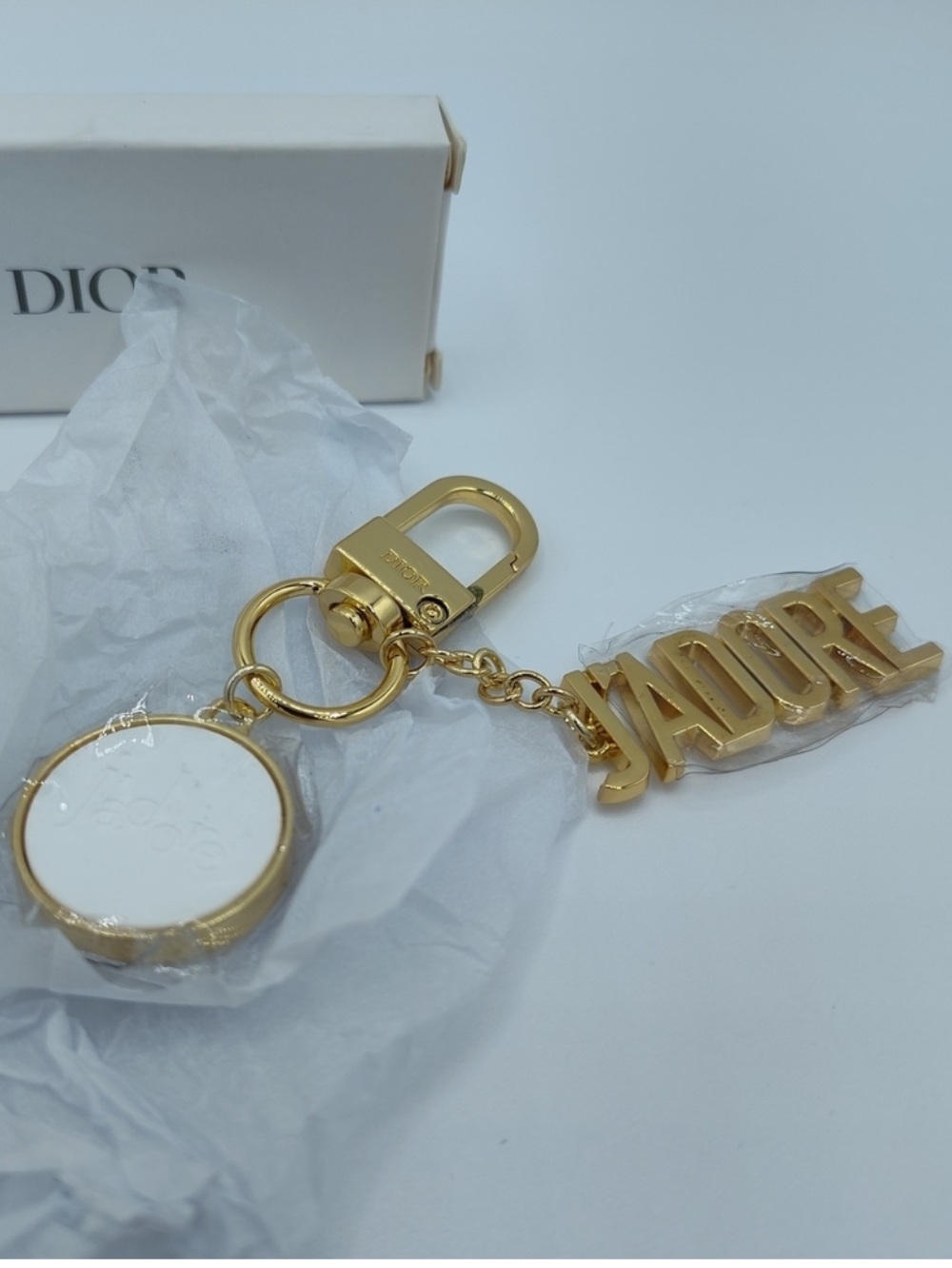 Dior J’ADORE Gold Bag Charm Key Chain with Scent Disc